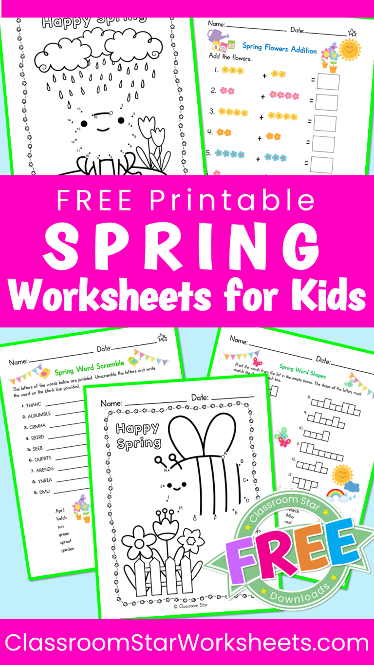 Free Spring Worksheets For Kids Fun Spring Worksheets for Kids - Classroom Star Worksheets